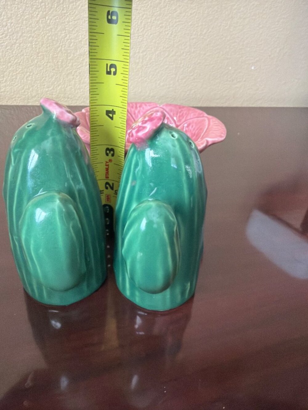 4 Piece Lot Treasure Craft Saguaro Cactus Ceramic S & P Shaker Spoon Rest Bowl - Picture 14 of 15